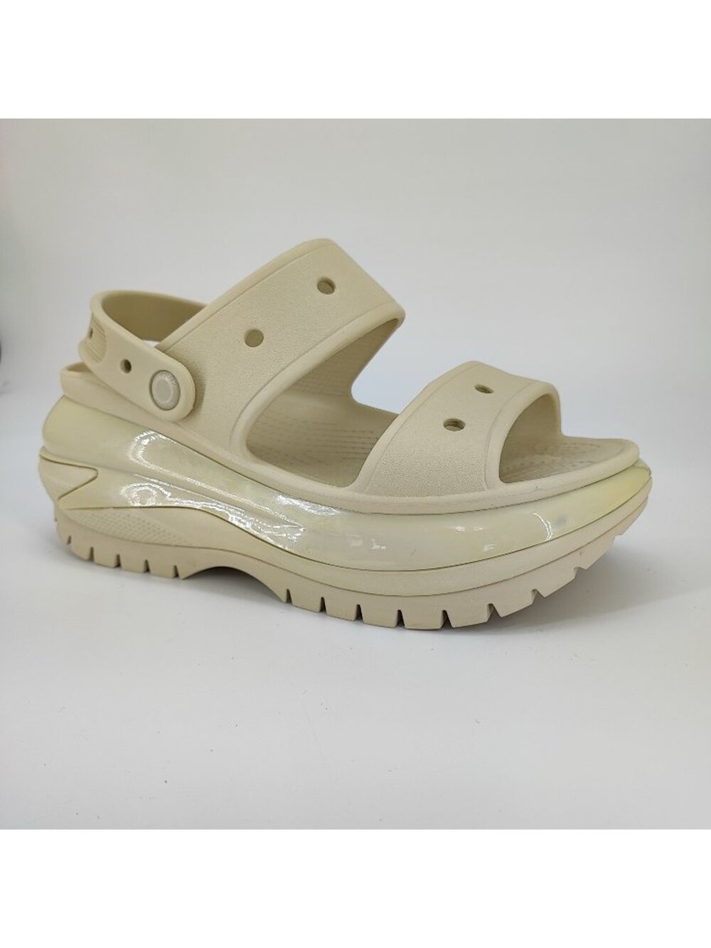 Crocs Classic Mega Crush Sandal Women's Size 9 Beige Platform Shoes 207989